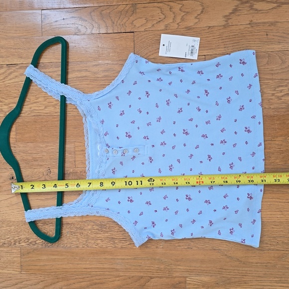 SO BRAND WOMENS JUNIOR SIZE BLUE WITH PURPLE FLOWERS TANK TOP SIZE LARGE - Picture 10 of 12